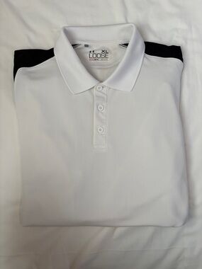 🔥 UNDER ARMOUR HeatGear Polo | Crisp White & Black | Size XL | Loose Fit | EUC